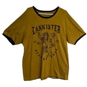 BOXLUNCH Game Of Thrones Shirt Men 2XL HBO House Lannister I Drink Tee Yellow